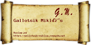 Gallotsik Miklós névjegykártya